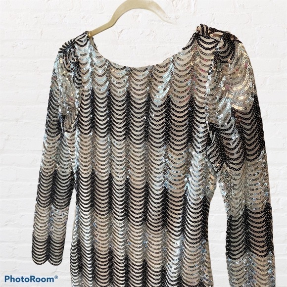 CHARLOTTE RUSSE Flat Sequin Striped Dress, sz Med - Picture 12 of 12